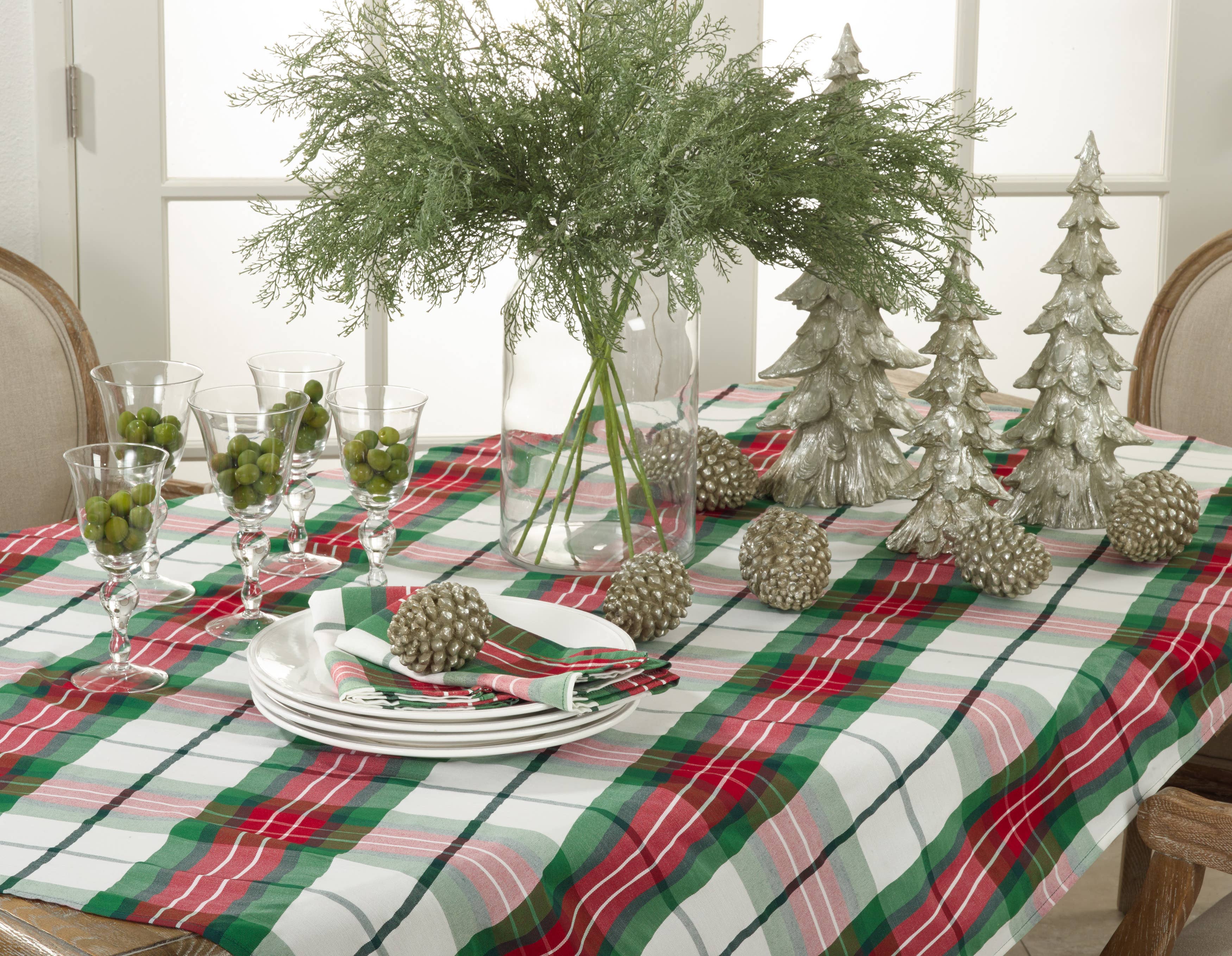 Multi Servilleta navideña con diseño a cuadros de venta al por mayor en Faire1