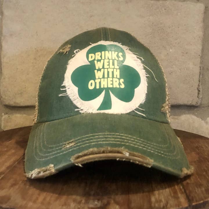 Drinks Well With Others Hat, St. Patrick's Day Hat for wholesale by BohoGroove