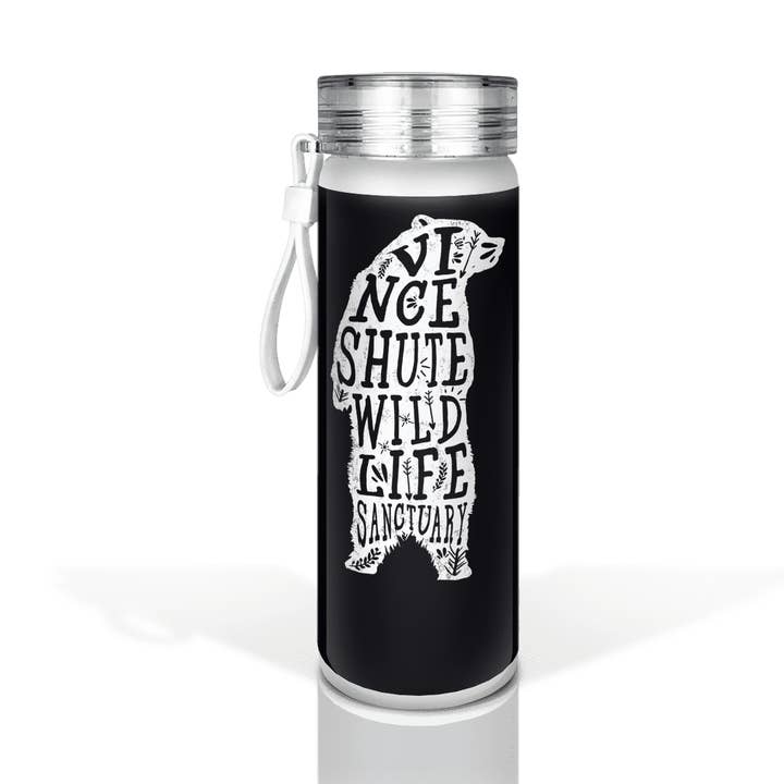 Customizable Frosted Glass 20oz Bottle: Standing Bear White for wholesale by Matrix