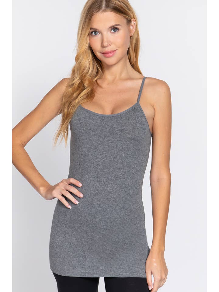 Active Basic | Active USA - Wholesale Camisole - Women's - Basic Tunic Cami w/adjustable Spaghetti Straps34