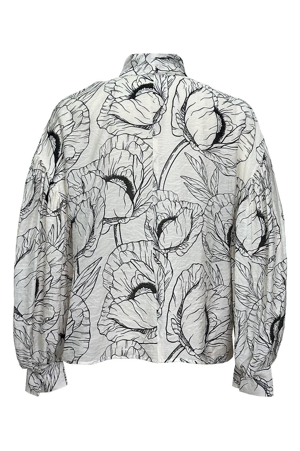 Her Bottari – Großhandel Bluse – Damen – BT6097_Bluse mit Blumenmuster, Ballonärmeln und Schleifenkragen5