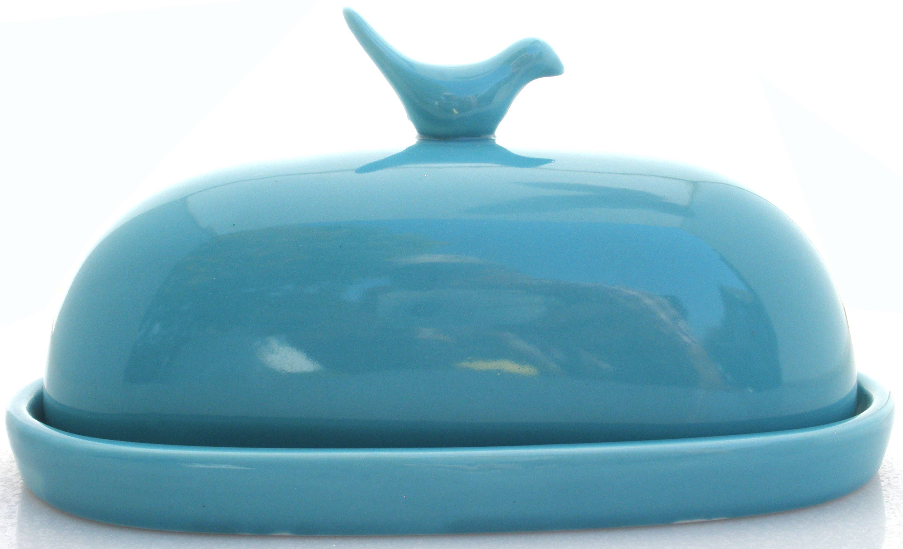 JBK Pottery - Wholesale Butter Dish - Hummingbird Butter Dish - Teal2