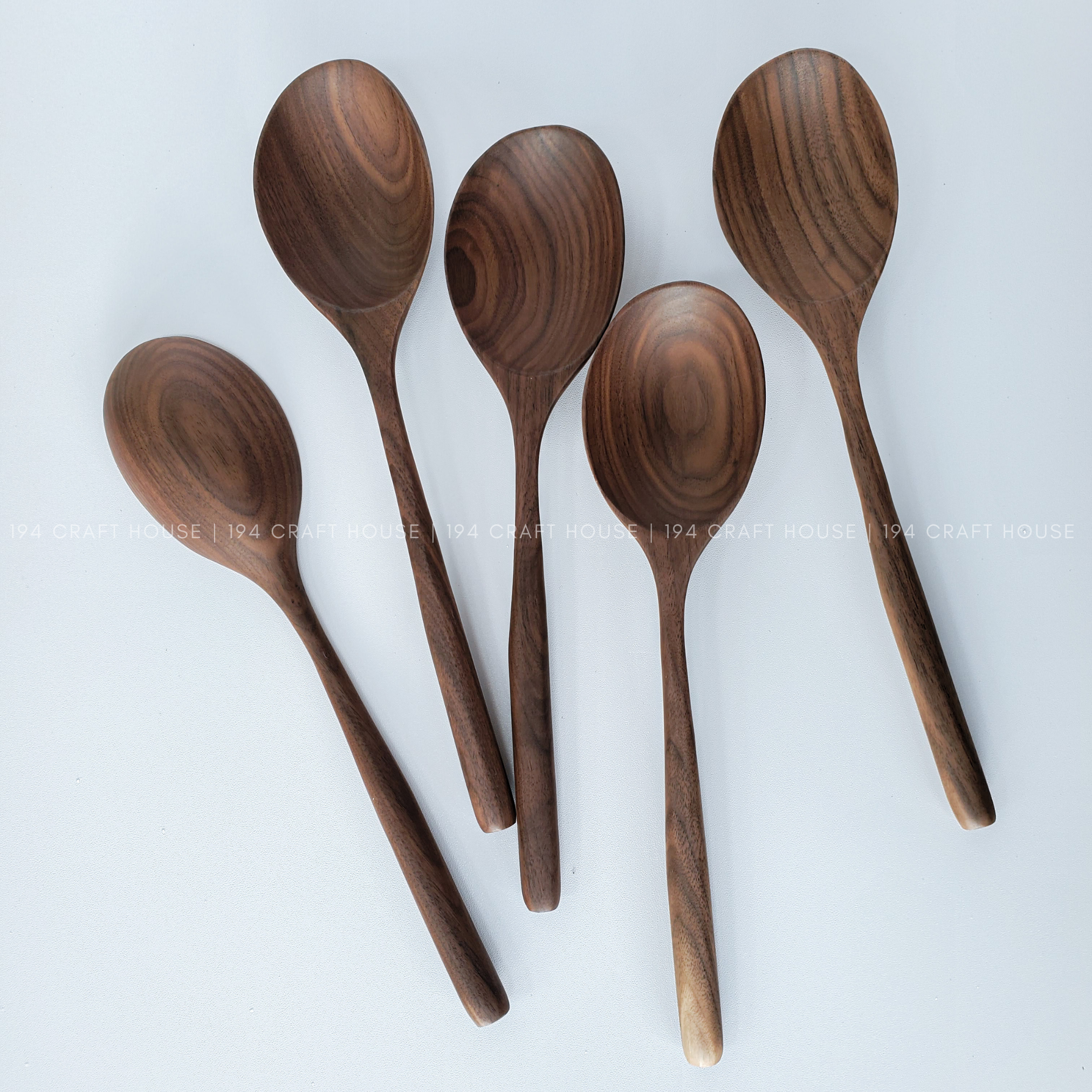 194 Craft House - Wholesale Serving Utensil - Large Walnut Wooden Spoon - Kitchen Serving Utensils5
