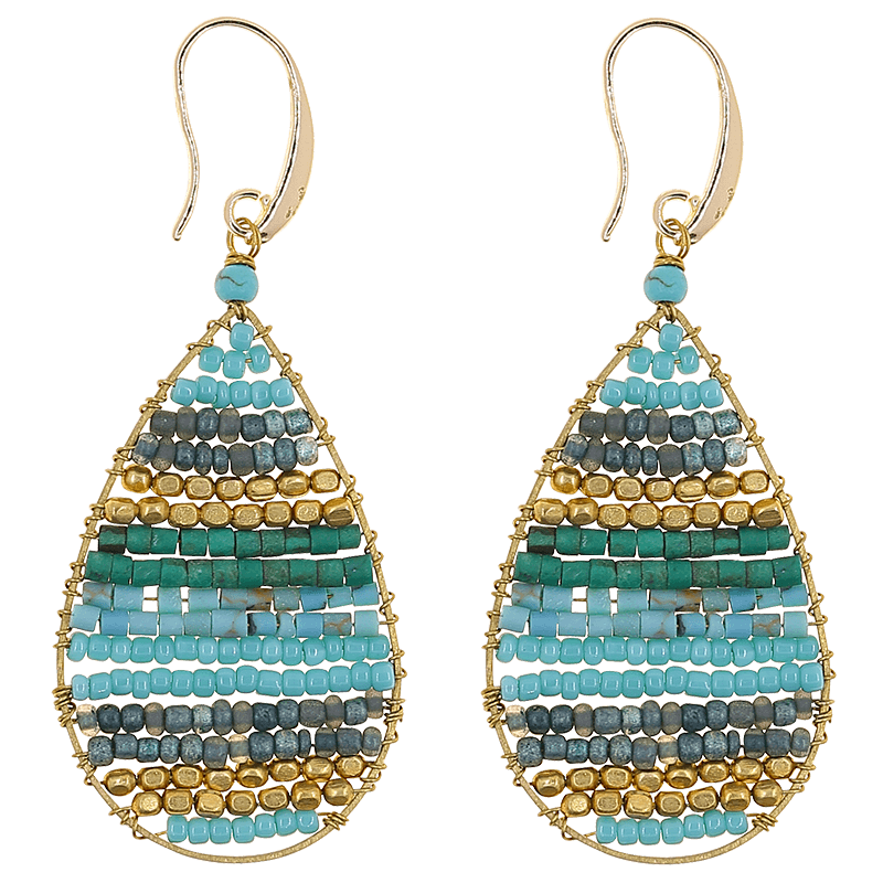 Marquet - Wholesale Dangle Earrings - Lauren Fair Trade Beaded Teardrop Earrings - Valentines Gift0