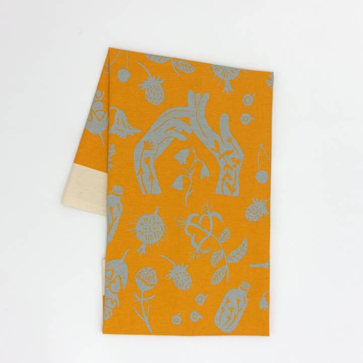 Summer Forager Kitchen Tea Towel - 100% Organic Cotton for wholesale by Growing Wilder