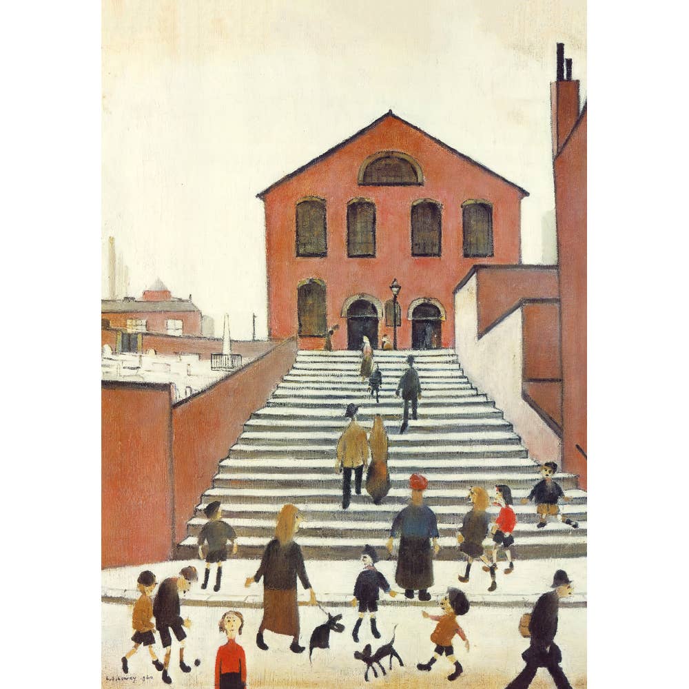 Ganymed Press - Vendita all'ingrosso Cartoline - Vecchia chiesa e gradini - Cartolina di L. S. Lowry0