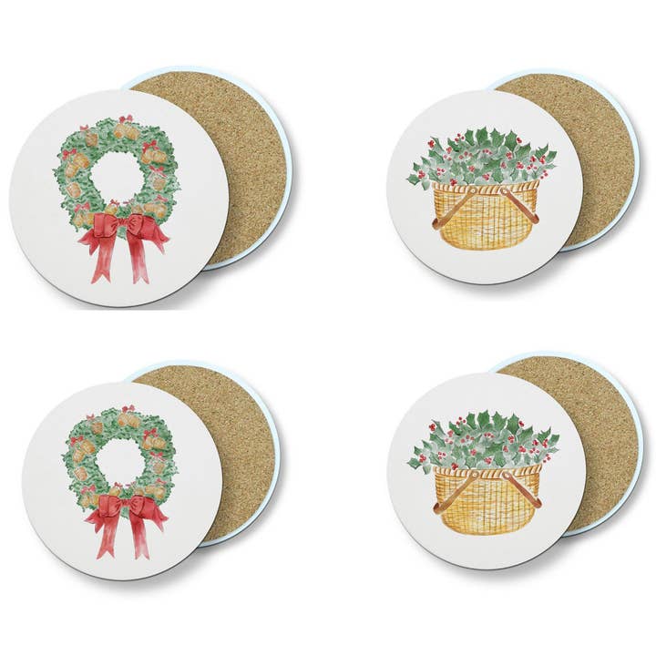 A Very Nantucket Basket Christmas Stone Coaster Set of 4 for wholesale by WonderfullyWrittenCo