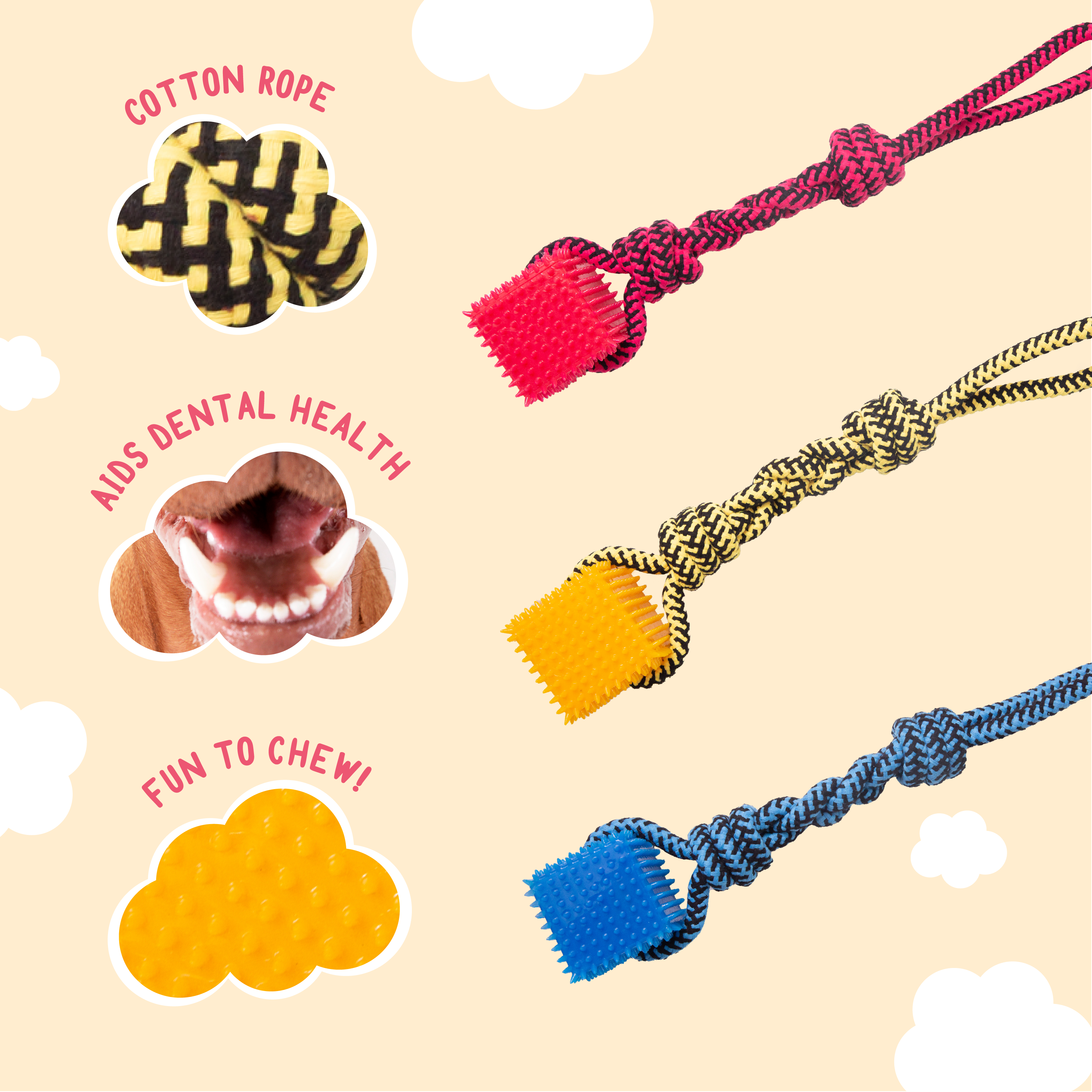 SnugArooz - Wholesale Pet Rope Toy - Dog - Spike-O-Cube 19"5