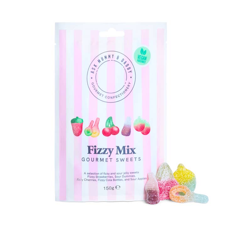Ask Mummy & Daddy - Wholesale Gummy - NIEUWE Fizzy Mix! Zak - 150G2