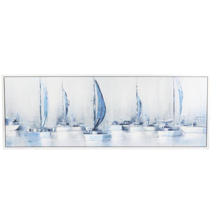 UMA Home Decor - Wholesale Canvas Art - Coastal Blue Canvas Framed Wall Art