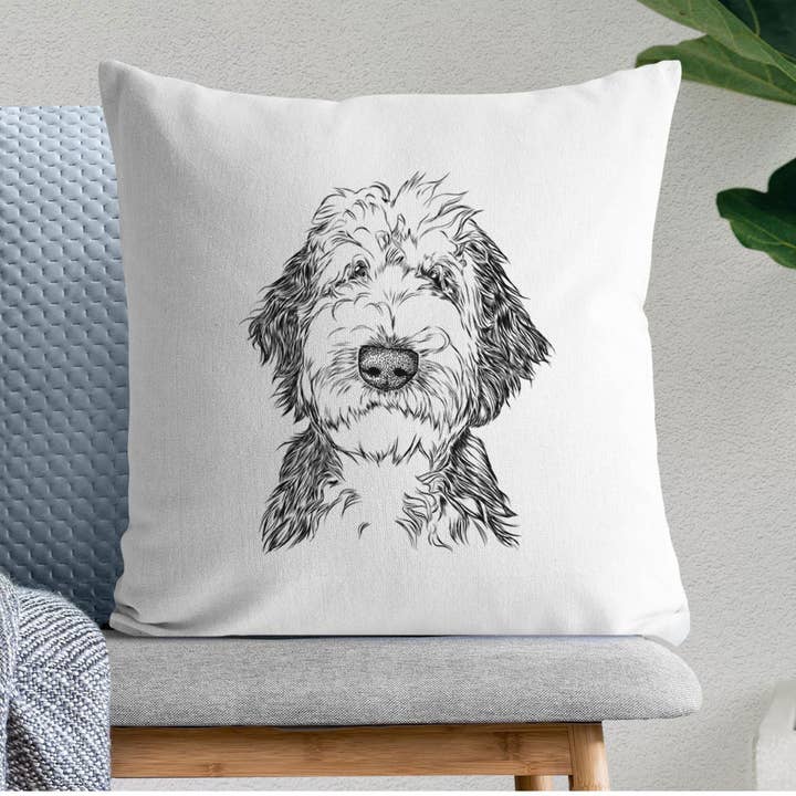 Milo Fluff the Sheepadoodle - Throw Pillow Cover for wholesale by Inkopious