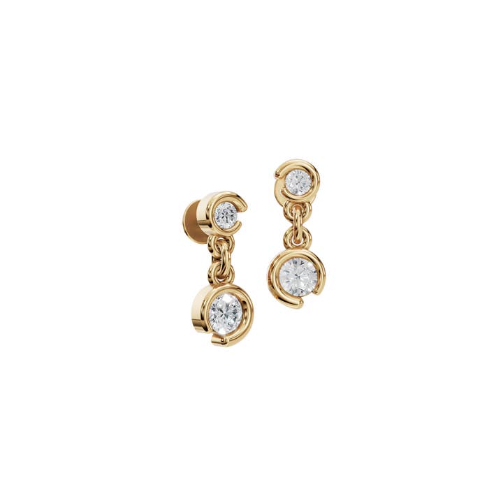 PureYou Jewelry - Wholesale Stud/Post Earrings - 14k Gold Diamond Stud Earrings, Bezel Stud Earrings