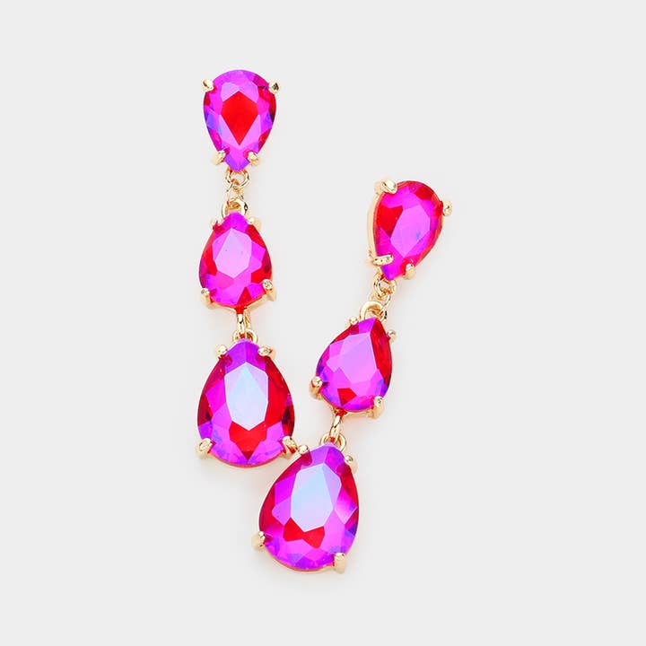 Sensibling Corp. - Wholesale Dangle Earrings - Teardrop Stone Link Dropdown Evening Earrings12