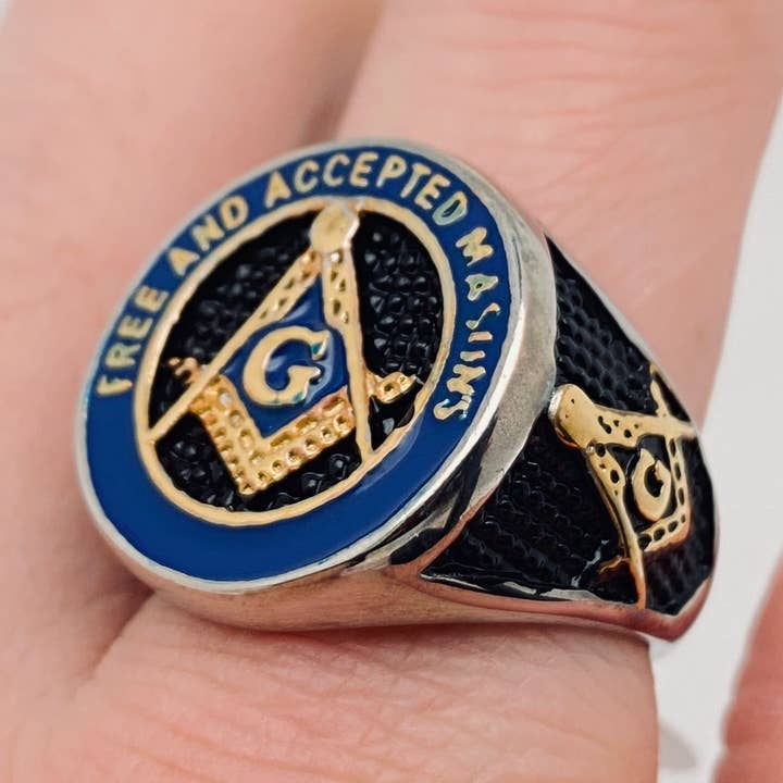 Mio Queena - Wholesale Signet Ring - Masonic Logo Men's Stainless Steel Ring Men's Jewelry0