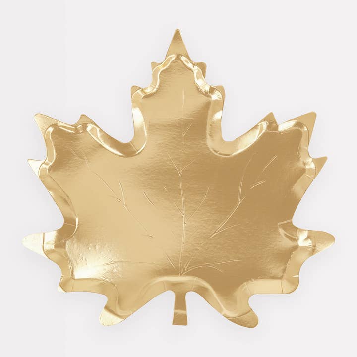 Gold Maple Leaf Plates for wholesale by Meri Meri