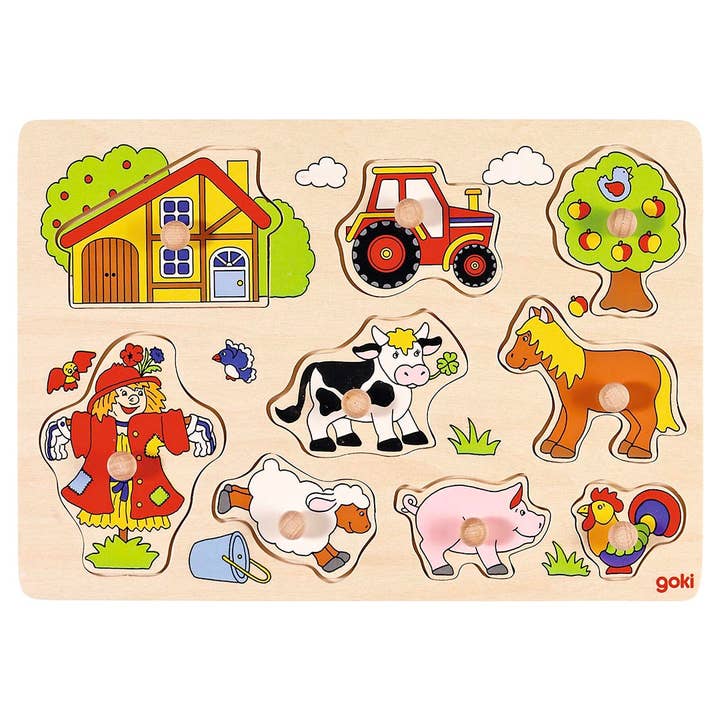 Goki America - Wholesale Puzzle - Kids - Lift-out puzzle - Farm VI
