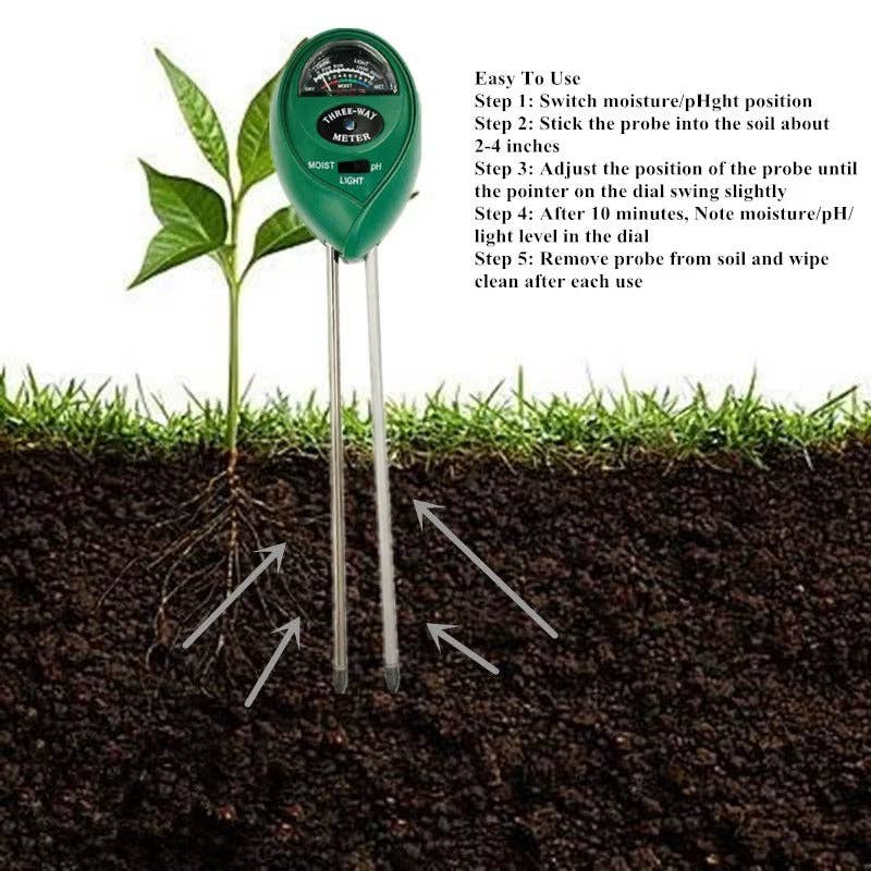 VIGOR - Wholesale Garden Tool - Soil Moisture Meter, Upgraded Stainless Steel Probe Soil pH7