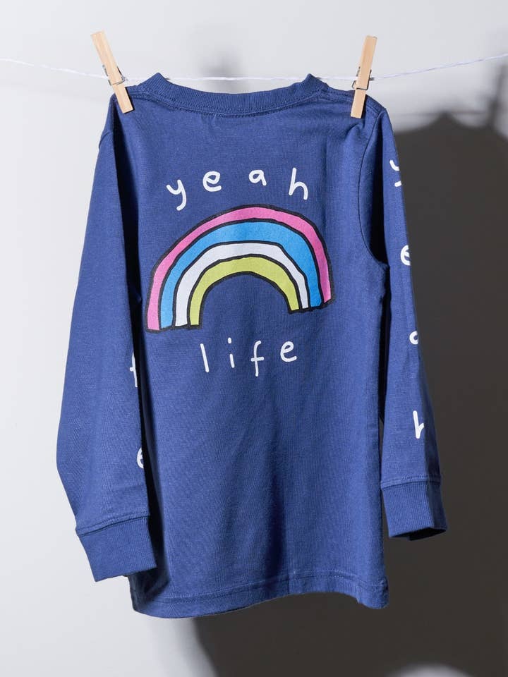 YEAH LIFE Langarmshirt aus Bio-Hanf für Kinder, marineblau für den Großhandel von YEAH LIFE