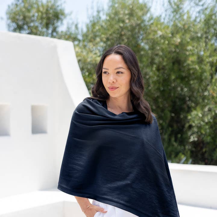 zestt organics - Wholesale Scarf - Women's - Dreamsoft Organic Cotton Travel Scarf - Oxford Blue