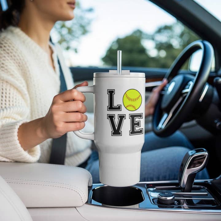 3dRose - Wholesale Insulated Mug/Tumbler - 3dRose, Print of Love Softball, Tumbler9