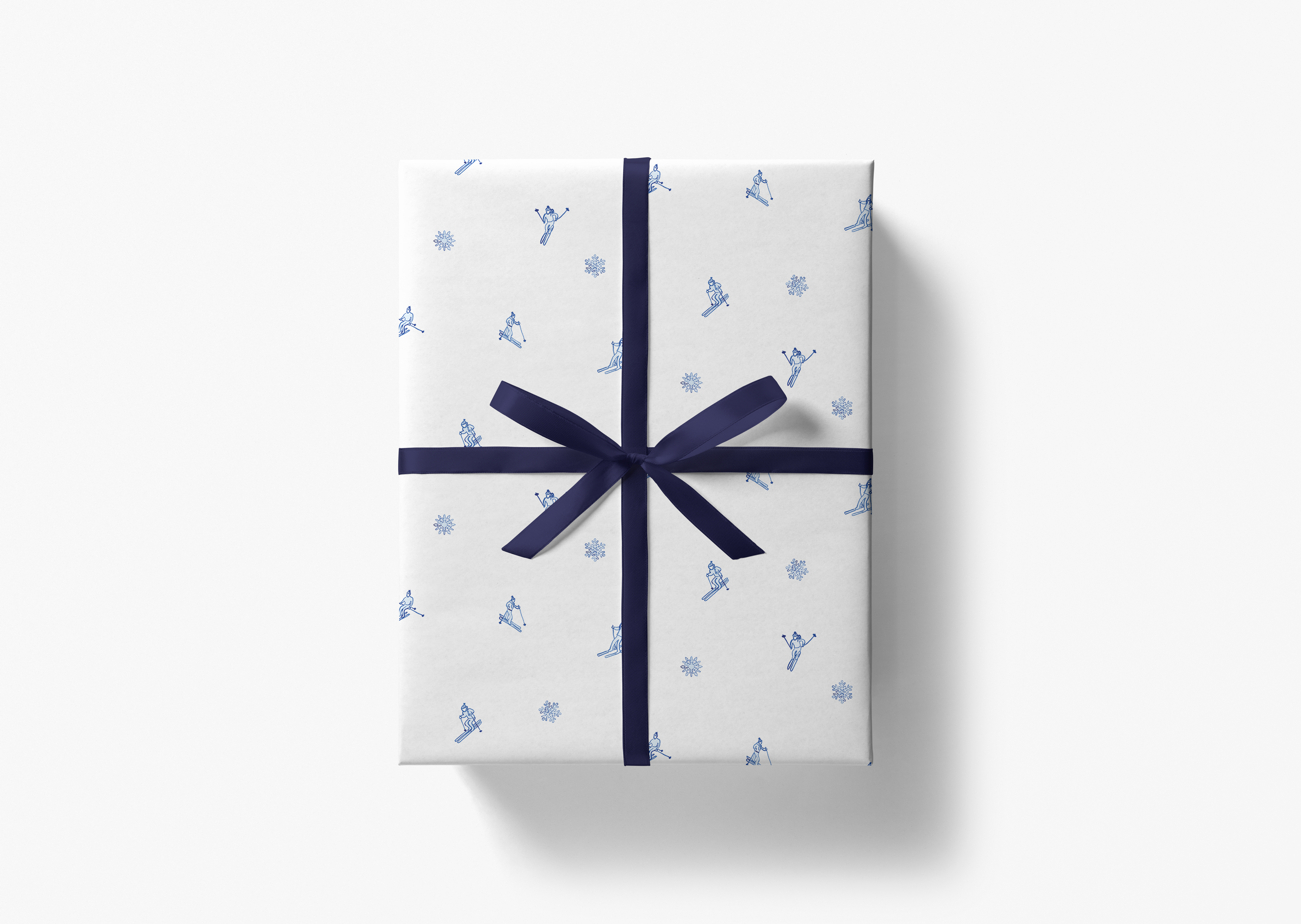 Liesel Anne Studios – wholesale Flat wrap – Après Ski White and Blue Gift Wrap [Individual Sheets]  0