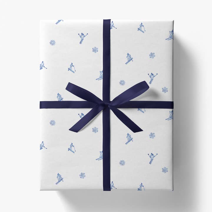 Liesel Anne Studios – Großhandel Geschenkpapier in Bögen – Après Ski Geschenkpapier, Weiß/Blau, Einzelblätter 0