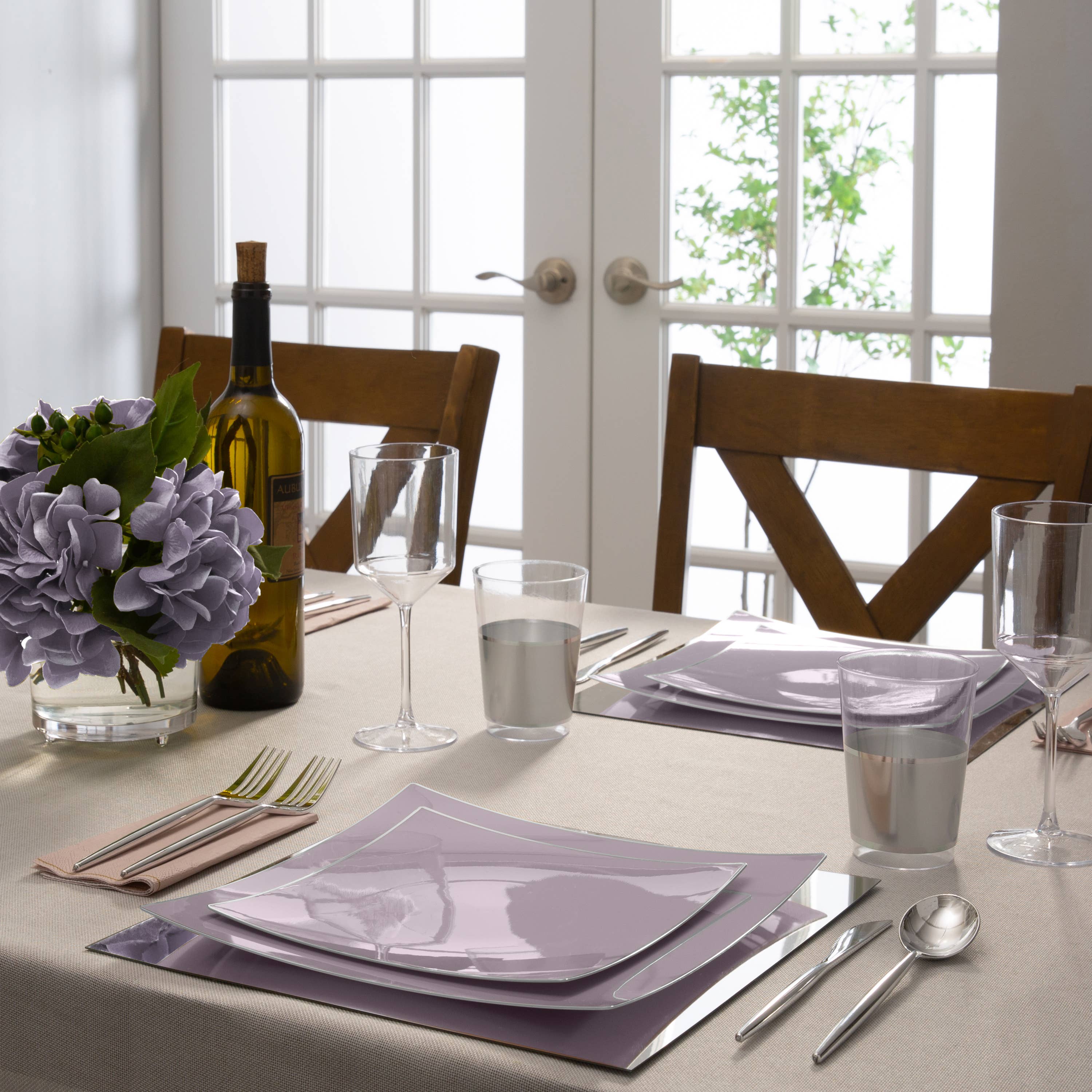 Luxe Party - Wholesale Disposable Plate - Lavender Square Plastic Plates | 10 Pack1