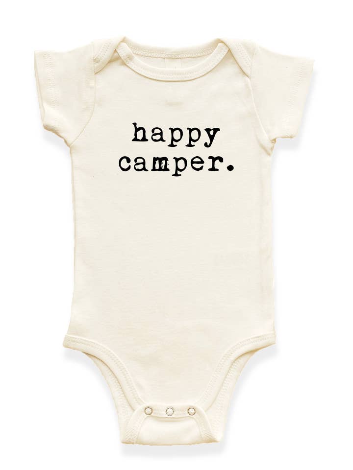 Happy Camper Organic Baby Bodysuit for wholesale by Tenth & Pine