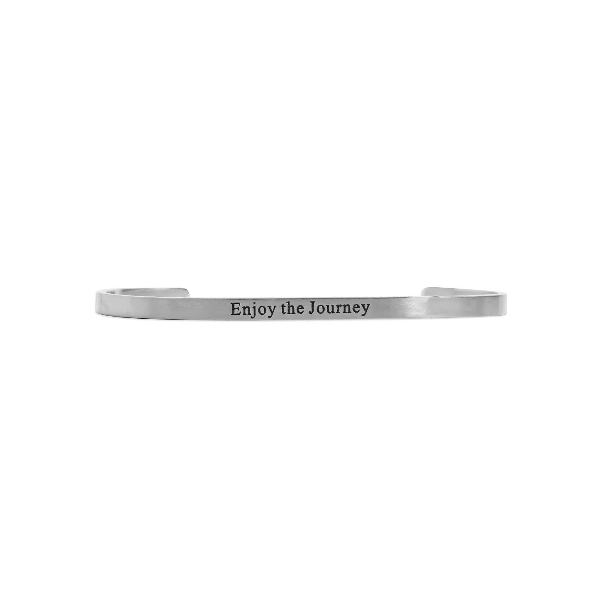 WJW - Wholesale Bangle Bracelet - 18K Gold PVD Enjoy the Journey Engraved Bangle Bracelet2