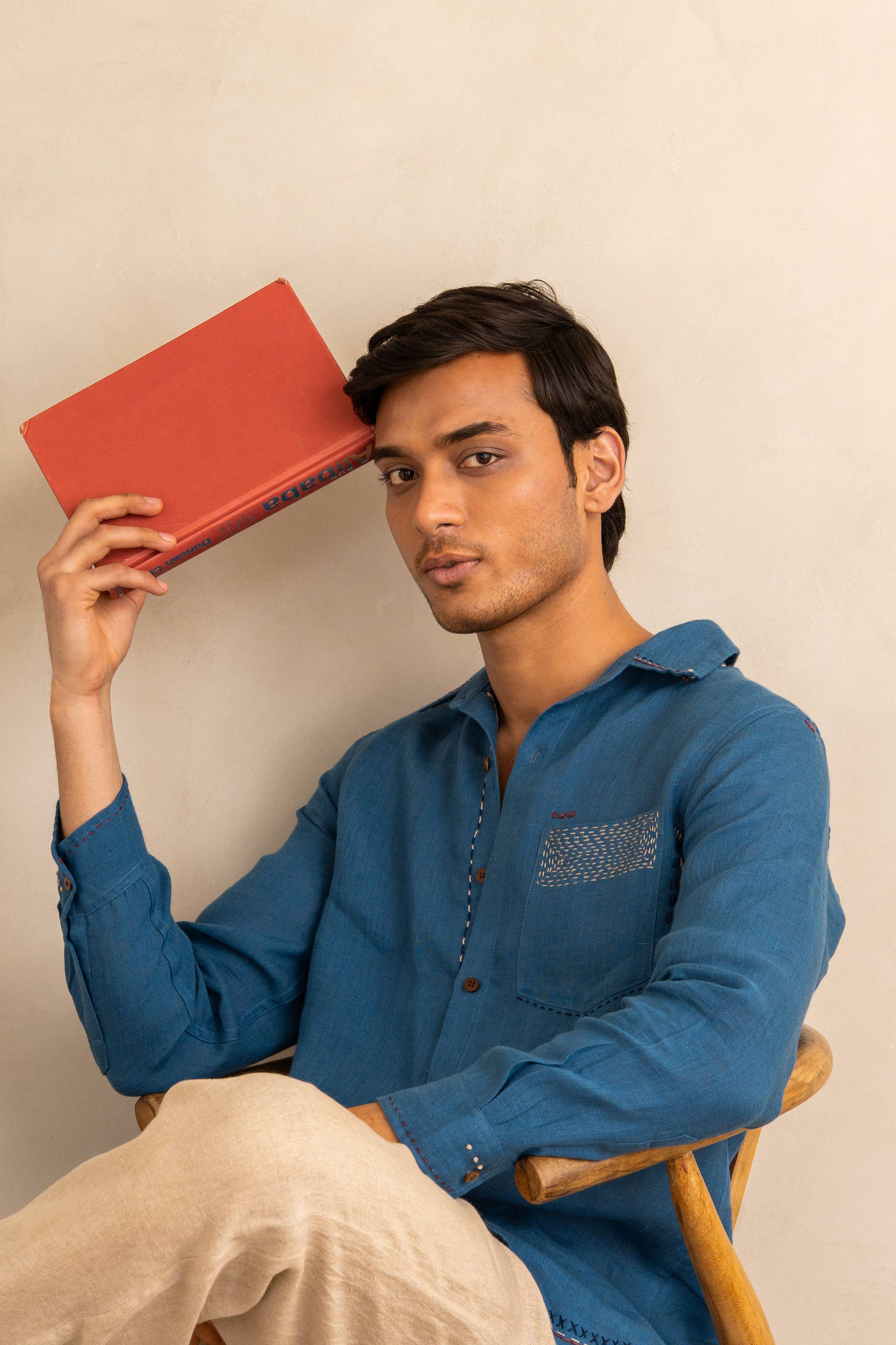 Pacific Blue Linen Mason Shirt for wholesale on Faire1