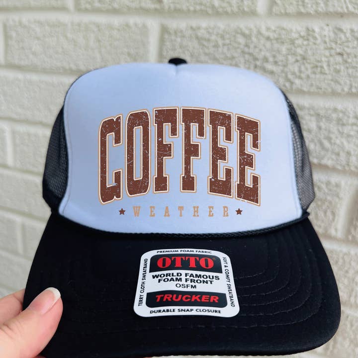 Coffee Weather Trucker Hat for wholesale by H+P Wholesale