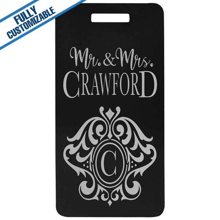 GiftWorksPlus - Wholesale Luggage Tag - 2x3.875 Engraved Aluminum Luggage Tag - Fully Customizable