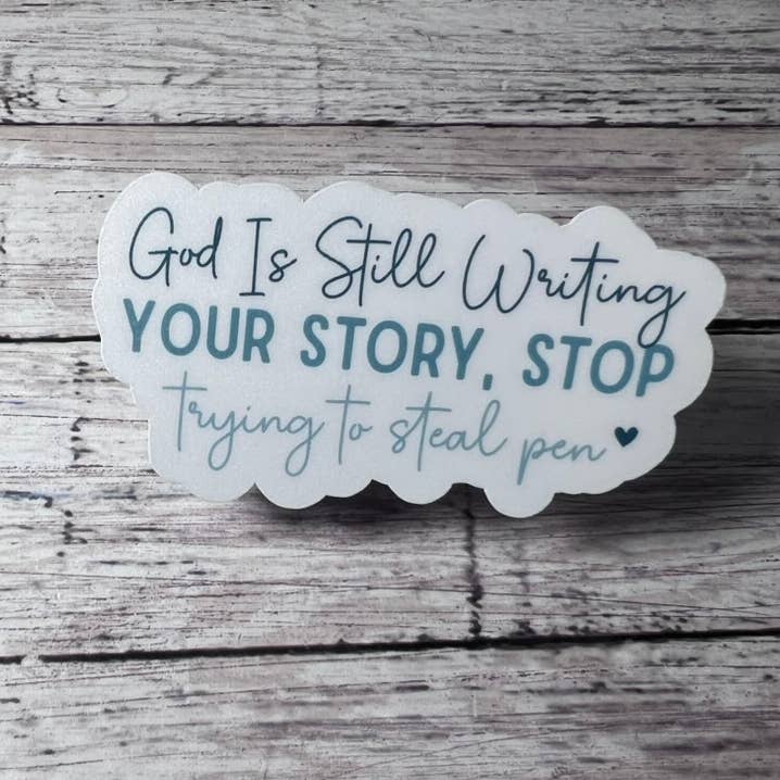 Gud skriver din berättelse klistermärke, tro klistermärke för wholesale av The Teaching Duo