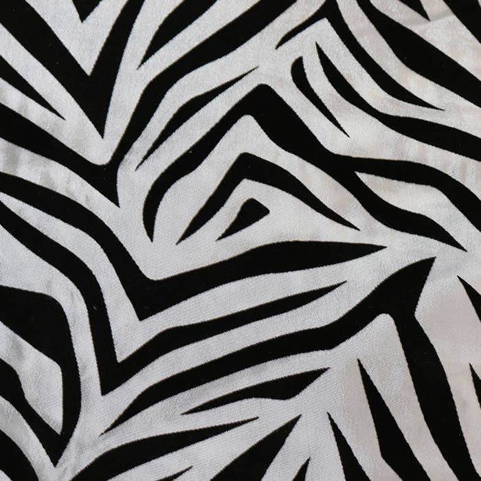 YOUR CHAIR COVERS - Wholesale Table Runner - 12 x 108 in Flocking Damask Table Runner Zebra