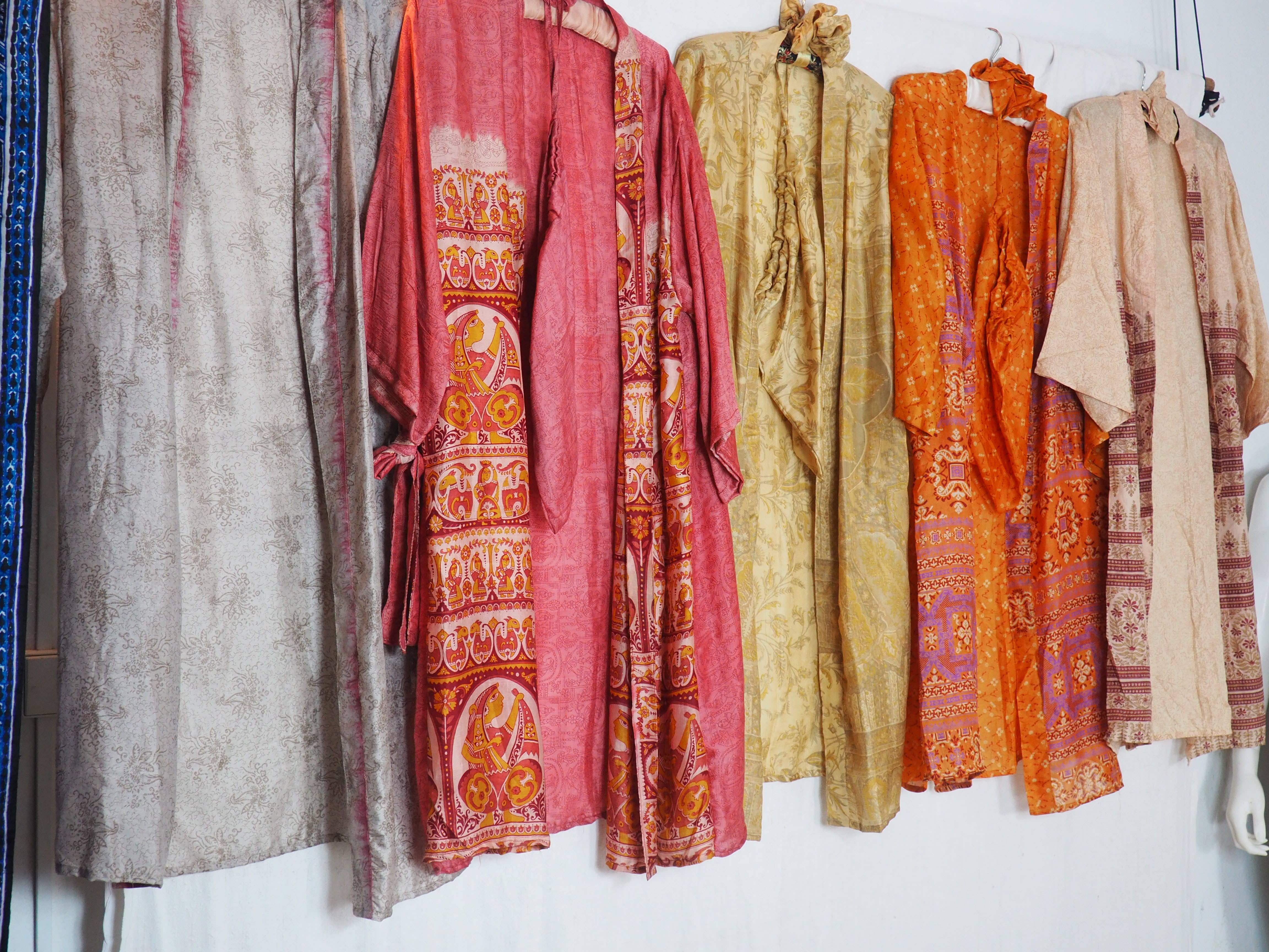 Vagabond Ibiza - Wholesale Kimono - Women's - The Kardash Kimono Mid-Length – Upcycled Vintage Sari Kimono35