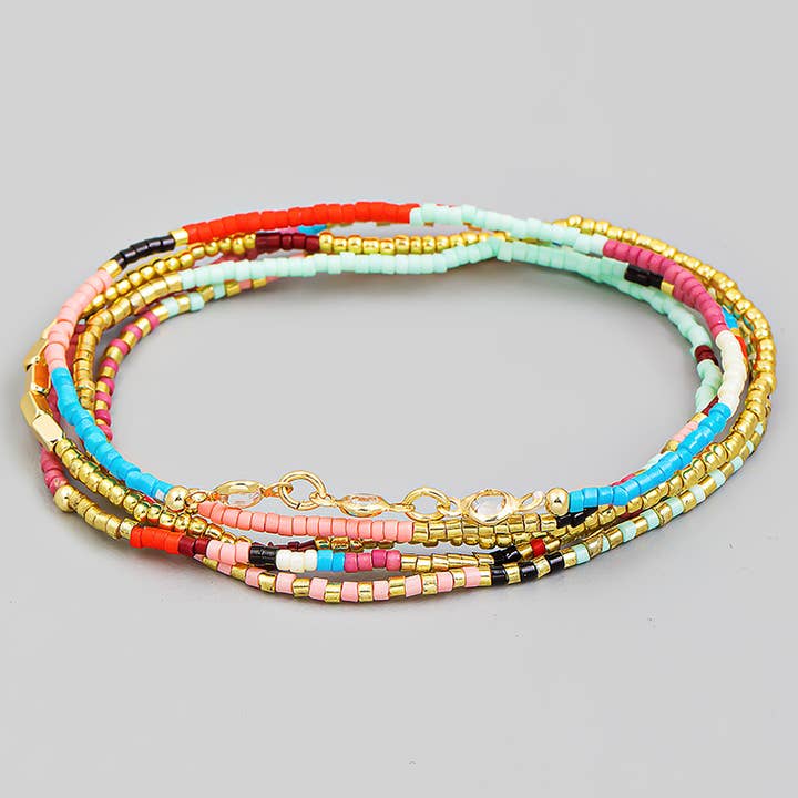 The Looks by Fame Accessories - Wholesale Jewelry Set - Dainty Assorted Bead Bracelet Set0