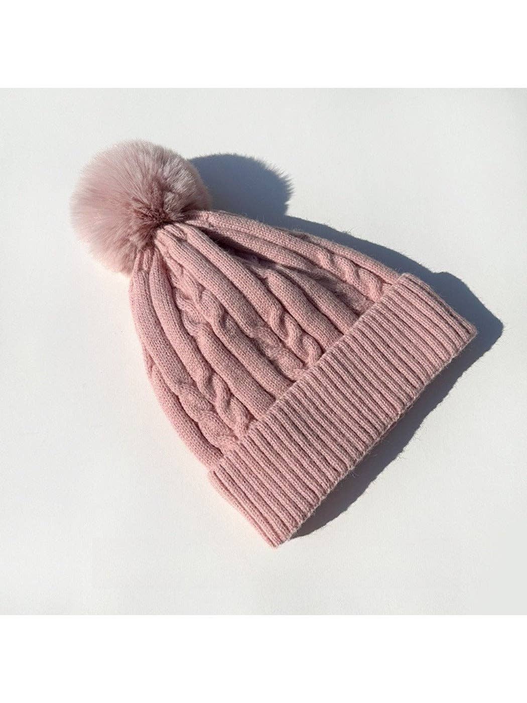 Funkyrel® Atzbranding Limited – wholesale Beanie – Women's – Haila - Women's Cable Knitted Beanie with Pom Pom3