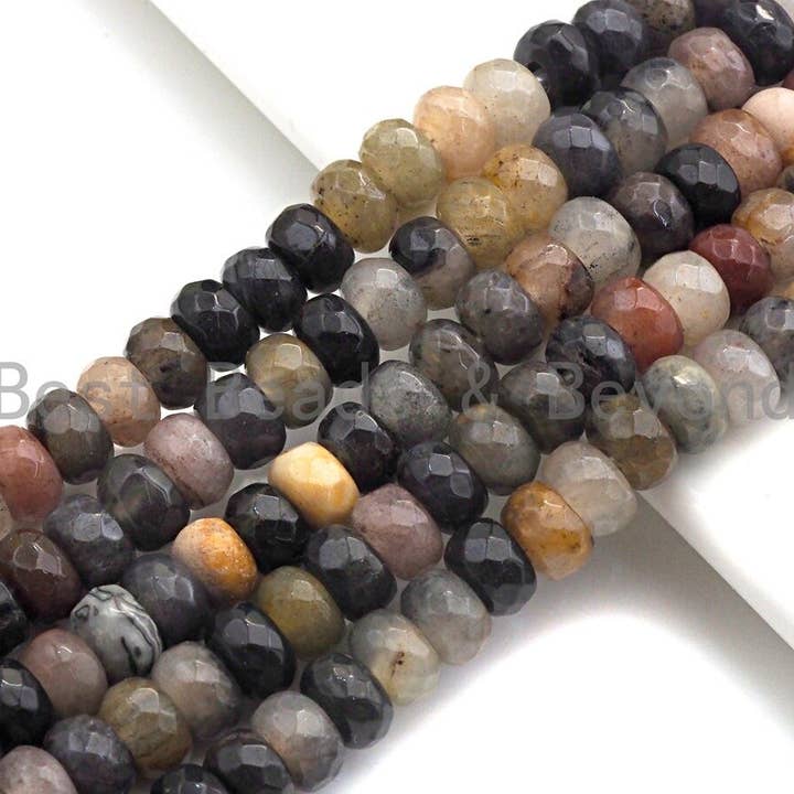 2mm Large Hole Natural Chinese Tourmaline Beads, Rondelle Faceted 6x10mm/5x8mm, 8" Long Strands, sku#U708 for wholesale by BestBeads&Beyond