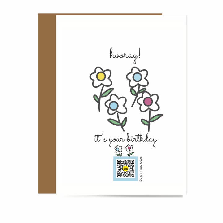 Hooray It's Your Birthday - QR Code Singing Greeting Card for wholesale by Smile Songs