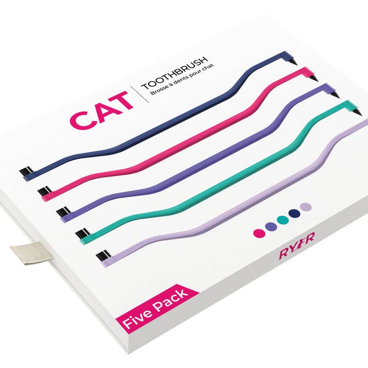 RYERCAT - Wholesale Pet Brush - Cat/Dog - Set of 5 Cat Toothbrush Micro Head & Dual Sided0