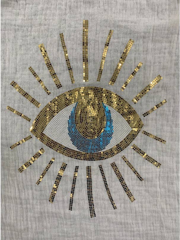 Miss Sparkling - Wholesale Blouse - Women's - Evil Eye Sequin shirt