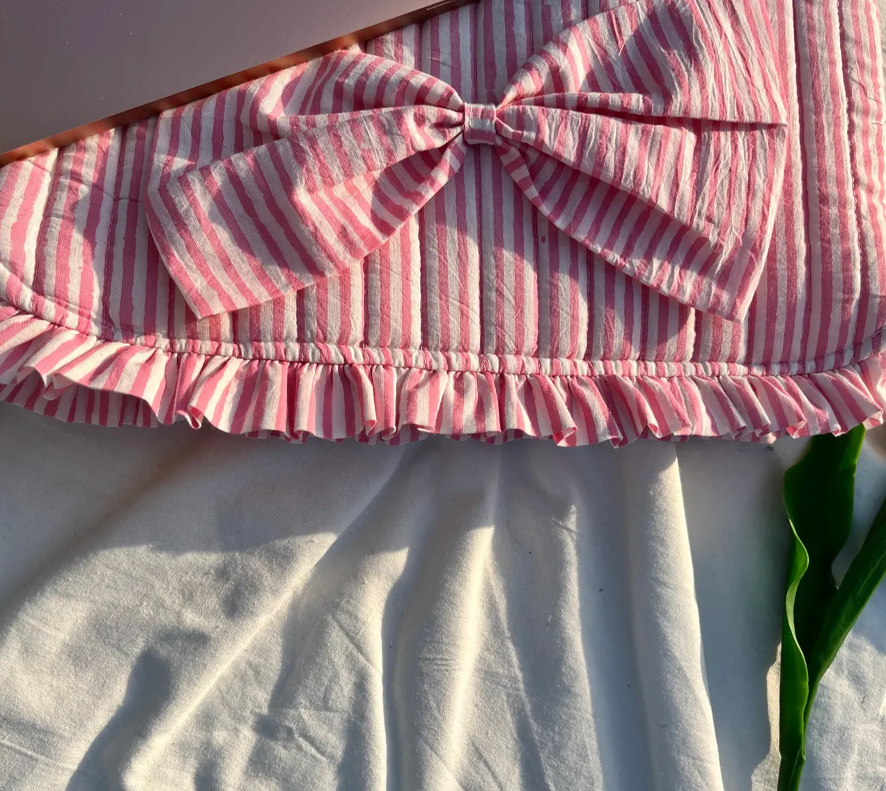 Two Way Street - Wholesale Laptop/Tablet Case - Women's - Pink & Blue Hand Printed Laptop Sleeve with Ruffles  1