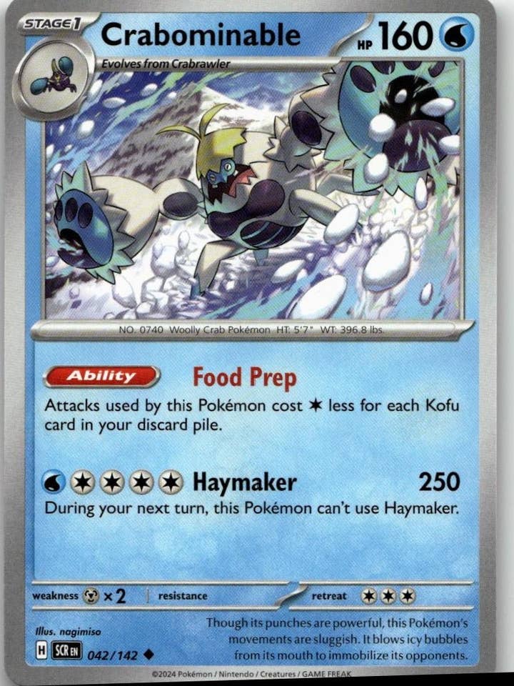 Pokémon SV07: Coroa Estelar - Crabominable #042/142 por atacado de Chronic Cards