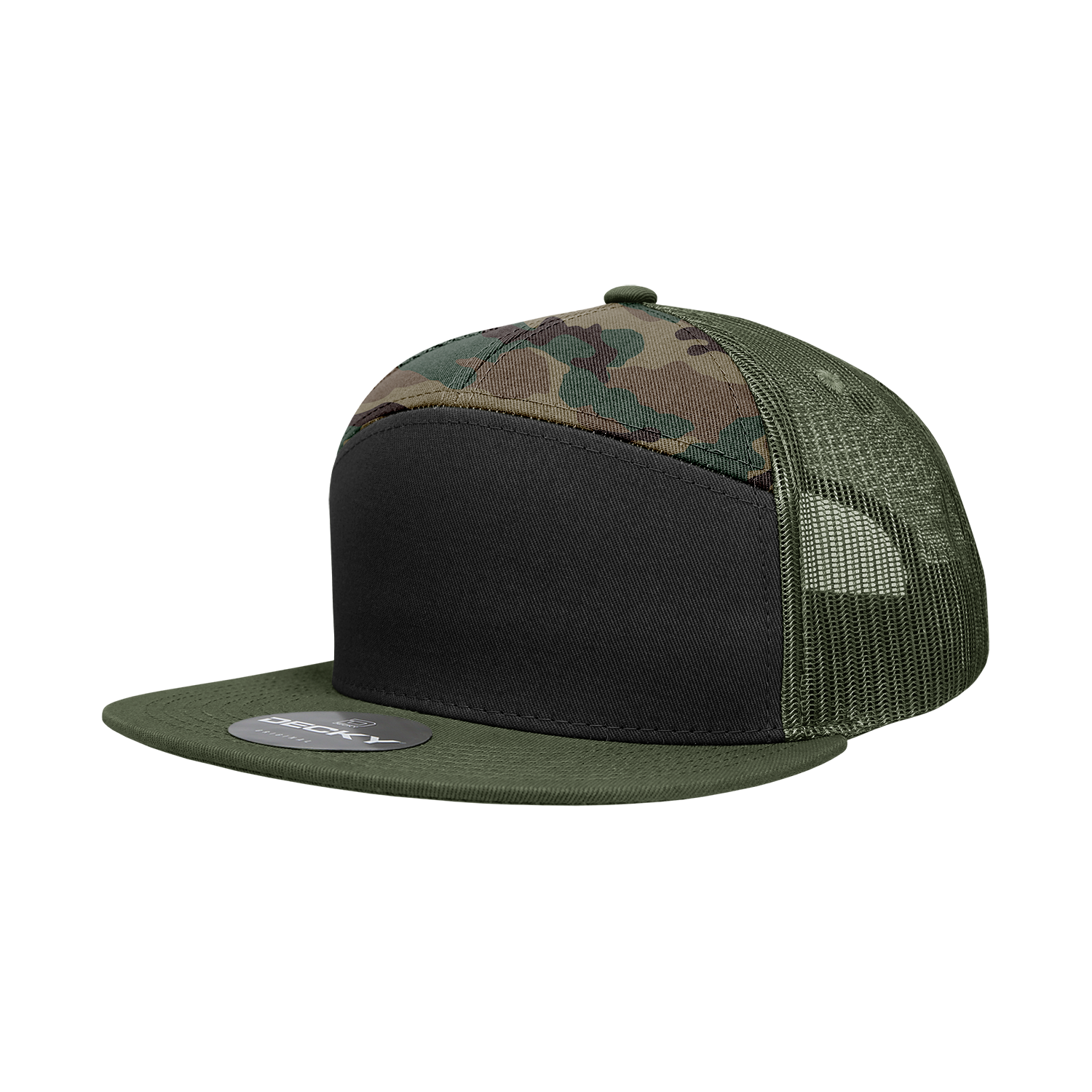 The Park Wholesale - Wholesale Trucker Hat - Unisex - Decky 1133 Blank 7 Panel Trucker Flat Bill Snapback Hat32