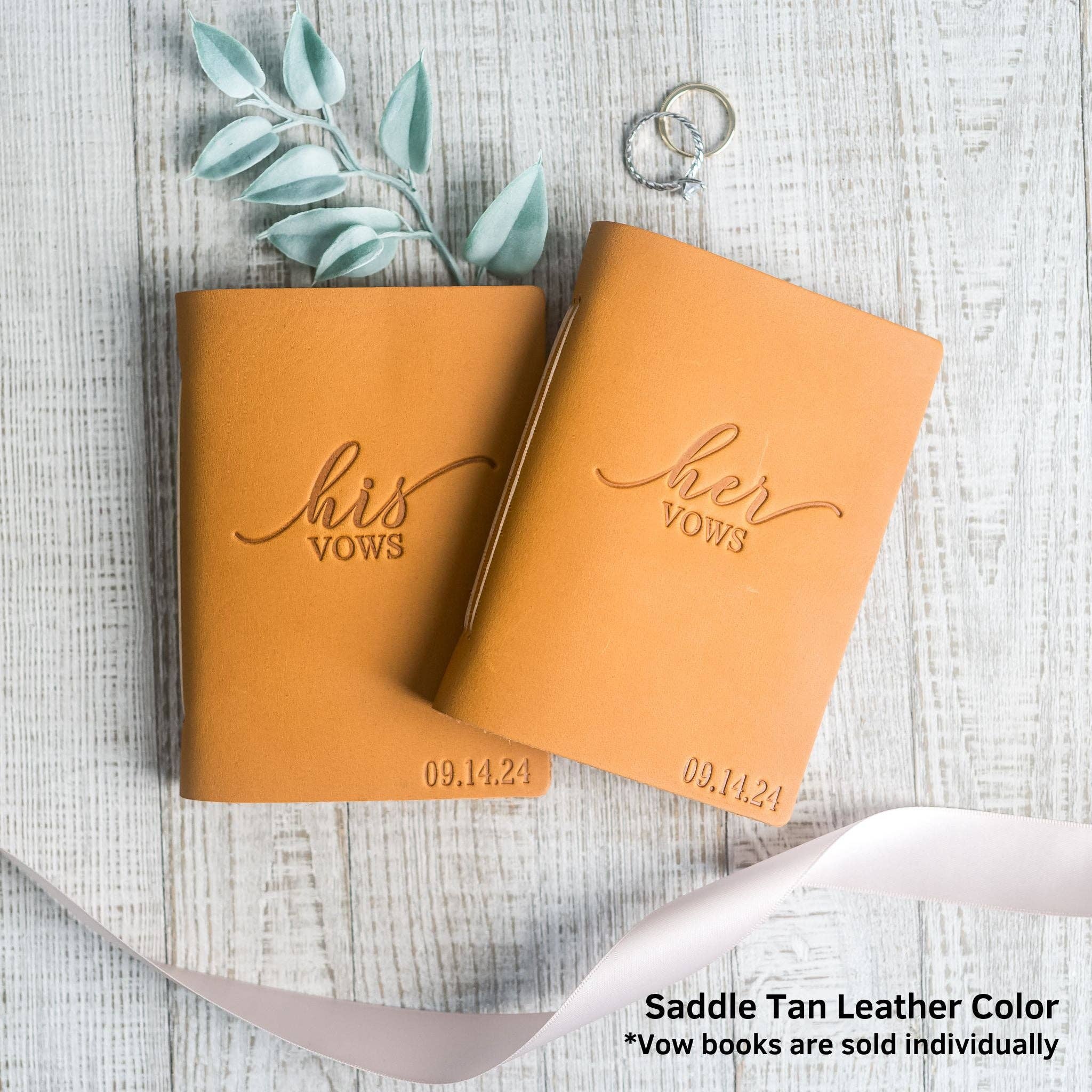 Ox & Pine - Wholesale Notebook - His Vows and Her Vows Personalized Leather Wedding Vow Books Personalized with Name and/or Date12