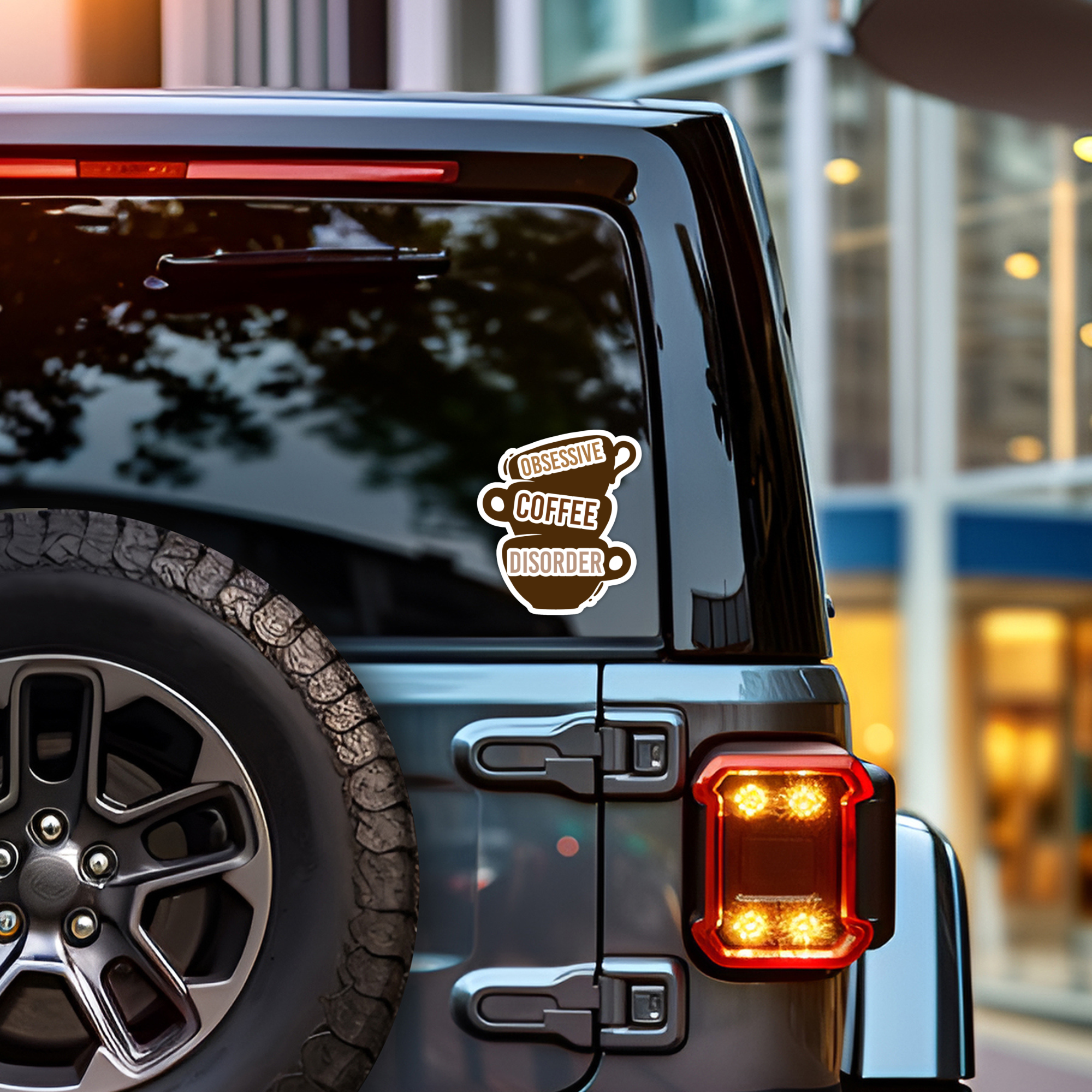 Coyote Color - Wholesale Sticker - OCD Obsessive Coffee Disorder Vinyl Sticker Decal 7