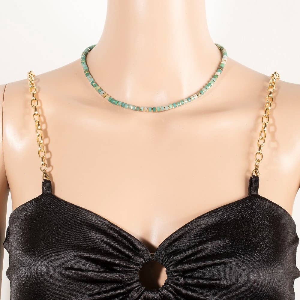 The Looks by Fame Accessories - Wholesale Pendant/Charm Necklace - Semi Precious Stone Beaded Necklace2