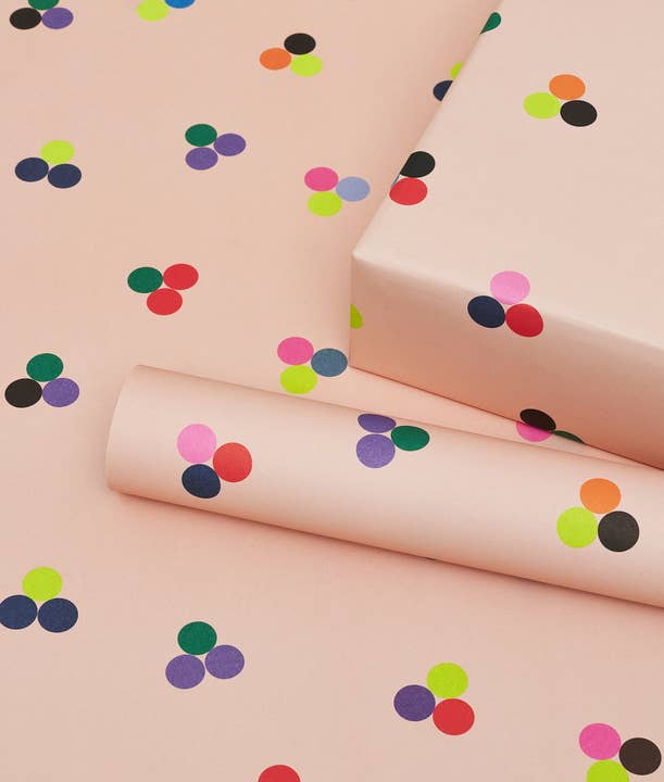 Wrap - Wholesale Flat Wrap - Dot Cluster Gift Wrap