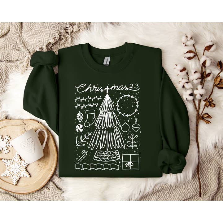 Christmas sweatshirt faith based Christian Christmas tree for wholesale by Saucetribe