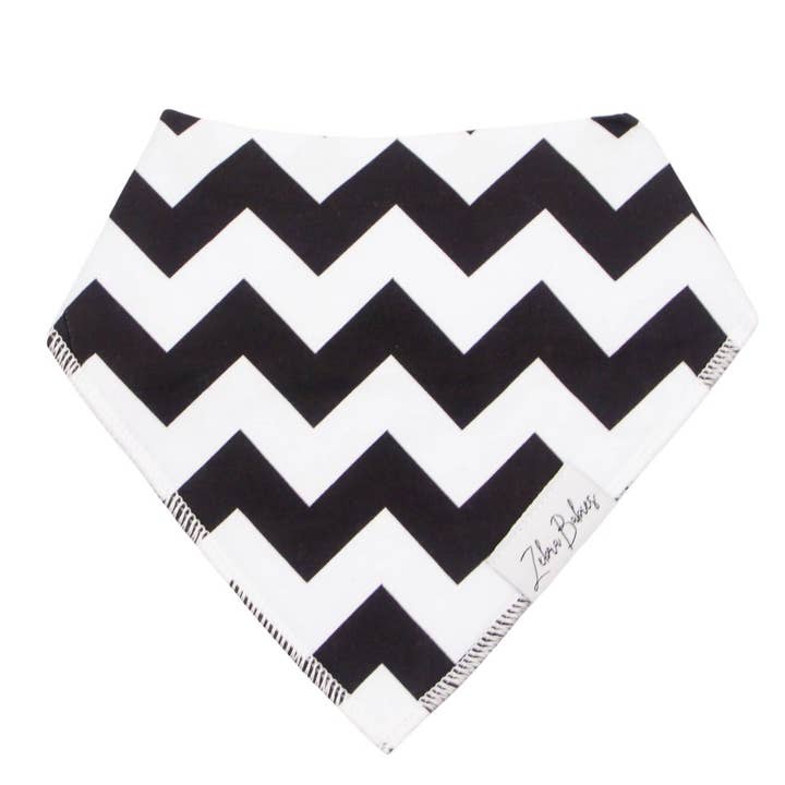 Dribble Bib Bandana Bib - Chevron Black for wholesale by Zebra Babies